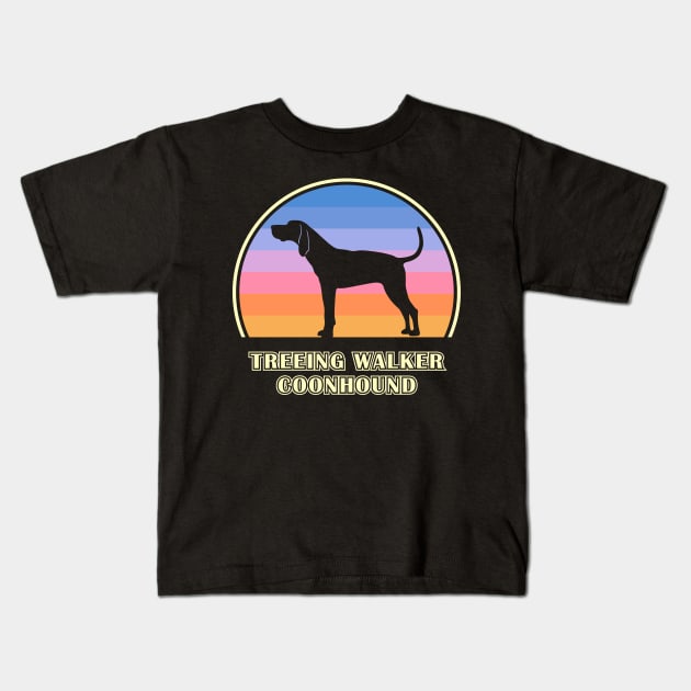 Treeing Walker Coonhound Vintage Sunset Dog Kids T-Shirt by millersye